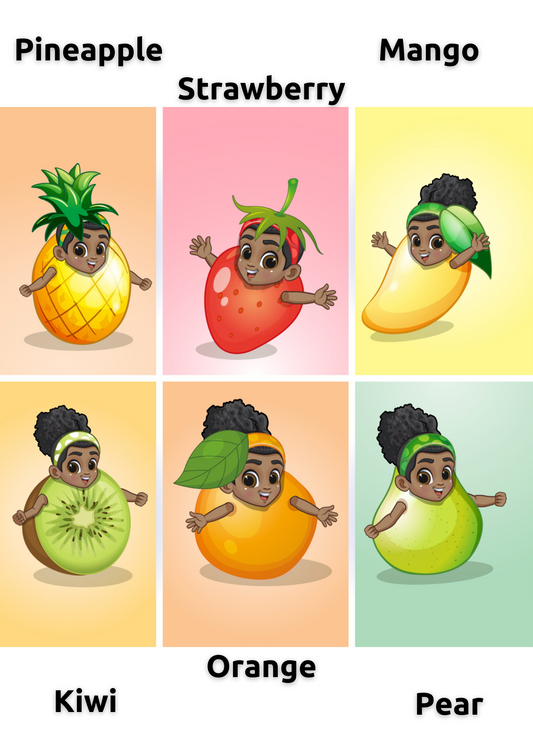 Eve Multi Fruit Wall Poster – Bright & Educational Décor for Kids (unframed)