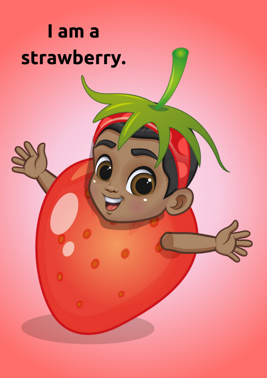 Eve the Strawberry Wall Poster – Fun & Educational Décor for Kids (unframed)